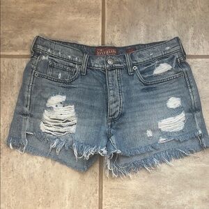 Lucky Brand The Boyfriend Blue Distressed Denim Women's Shorts